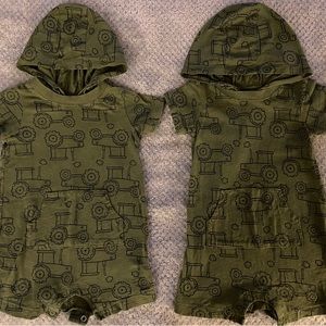 Baby boy carters tractor rompers